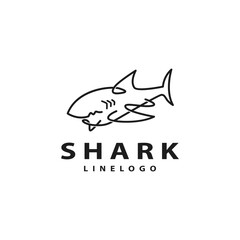 Shark line logo design vector illustration