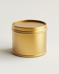 empty blank mockup of a gold tin candle, 8oz 