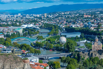 Panorama view of downtown Tbilisi in Georgia © dudlajzov