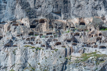 Panorama view of Vardzia caves in Georgia © dudlajzov
