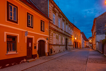 Obraz premium Sunset view of a street in center of Varazdin, Croatia