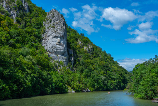 Rock Sculpture of Decebalus at Iron Gates national park in Romania