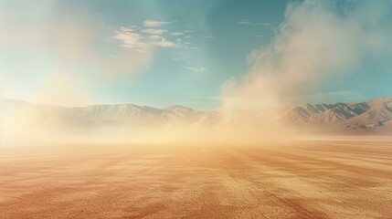 Abstract mirage, desert sand, heat haze, travel adventure banner - obrazy, fototapety, plakaty