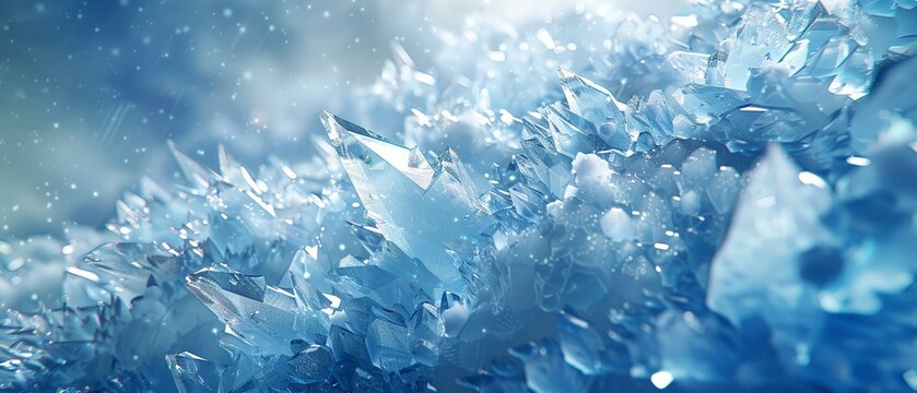 Abstract polar, arctic blue, ice crystal, winter sports promo