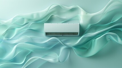 Abstract chill, cool mint, frosted glass, air conditioning service ad