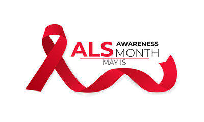 ALS awareness month is observed each year in may. It's  raise awareness of the disease, share stories from people living with ALS.Banner poster, flyer and background design.