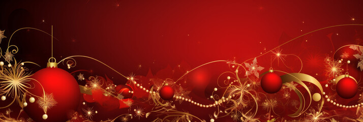 Fototapeta na wymiar christmas ornament on red background
