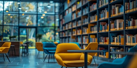 Abstract blurred modern library background,  for home decor, wall art, digital art print, wallpaper, background
