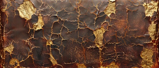 The texture of an old worn leather book cover