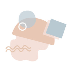 Composition of abstract shapes.Geometric elements in boho or Scandinavian style.Vector minimalistic design.Abstract art.