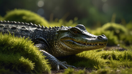 Crocodile on Grass