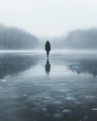 Iceskating on frozen lakes, laughter echoing against the still air ,high resulution,clean sharp focus