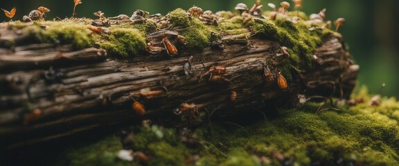 moss on a log in the forest