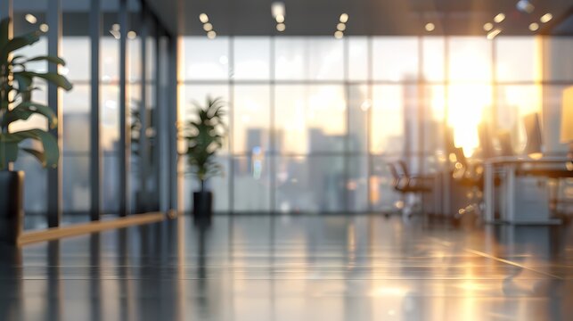 Abstract blurred morning at the office  background,  for home decor, wall art, digital art print, wallpaper, background