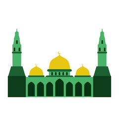 Mosque vector icon. Colored mosque icon for sign, symbol or decoration. Mosque for ramadan celebration or islamic design. Muslim worship building icon illustration