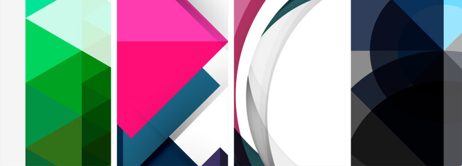 Minimal geometric abstract background with circles, lines and triangles