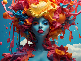 Fototapeta premium abstract, colourful nightmares and beasts
