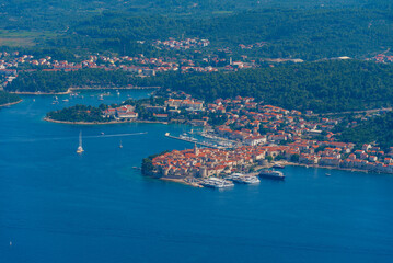 Obraz premium Aerial view of Korcula town in Croatia