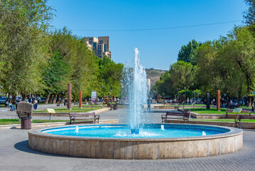 Fountain at Khachkar Park in Yerevan, Armenia
