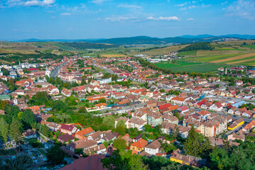 Panorama view of Romanian town Rupea