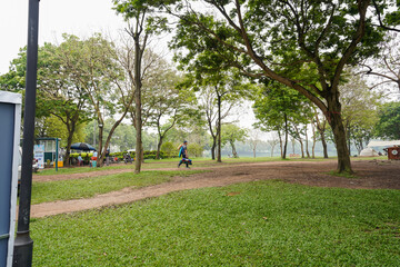 child walking in park