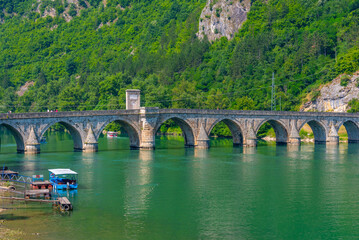 Fototapeta premium Mehmed Pasa Sokolovic Bridge in Visegrad, Bosnia and Herzegovina