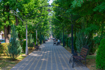 Pedestrian alley in Tiraspol, Moldova