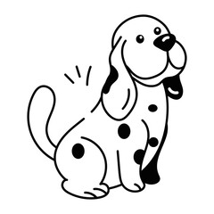 Editable doodle icon depicting pet sitting 