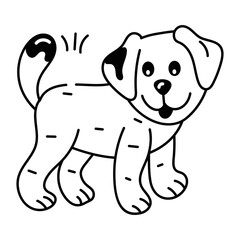 Grab this doodle icon of a cute little dog 
