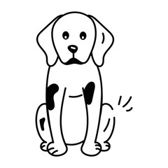 Download this doodle icon of a canine 