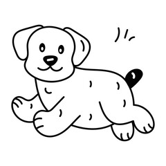 Download this doodle icon of a jumping pet 