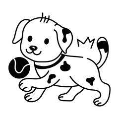 Cute doodle icon of a dog toy 