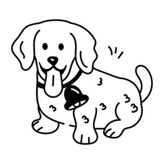 Get this doodle icon of a dog collar 