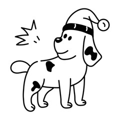Ready to use glyph icon of christmas dog 