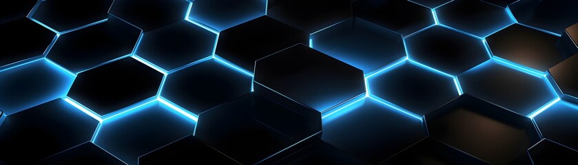 Radiant Futuristic Hexagonal Backdrop for Cutting-Edge Technology Themes