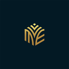 ME hexagon logo vector. Develop, natural, luxury, modern, finance logo, strong, suitable for your company.