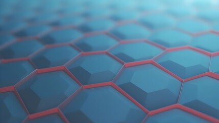 Hexagonal Nanotechnology Concept - Abstract Futuristic Digital of Interconnected Geometric Shapes