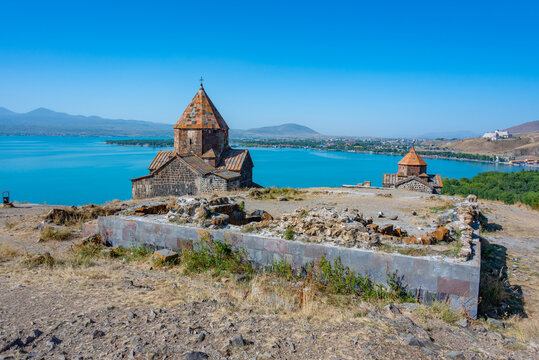 Sunny day at Sevanavank church in Armenia