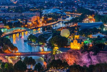 Sunset view of downtown Tbilisi in Georgia © dudlajzov