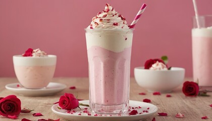 Feast for the Eyes: A Rose Falooda Milkshake in Soft Lighting