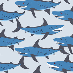seamless pattern with sharks