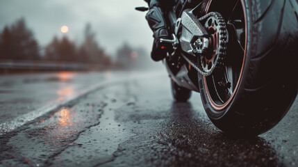 low angle view of a sports bike on road