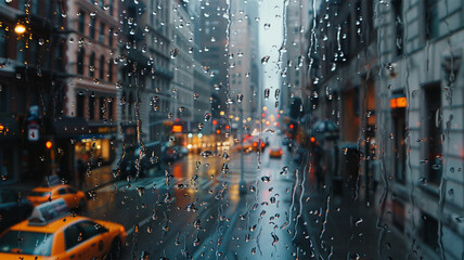 雨滴のガラス窓 - obrazy, fototapety, plakaty