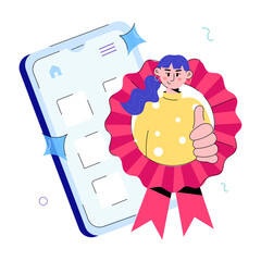 Download doodle mini illustration of app quality 