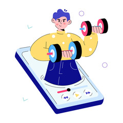 Check out doodle mini illustration of fitness app 