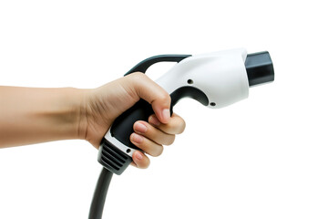 Hand holding a Car Electrical Charge Cable plug