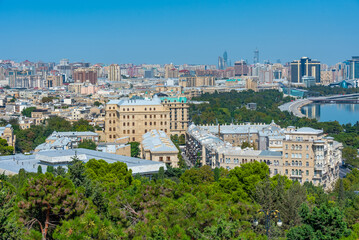 Fototapeta premium Cityscape of Baku during a sunny day in Azerbaijan