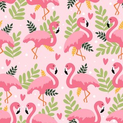 seamless pattern with flamingos  © AnaFlvia
