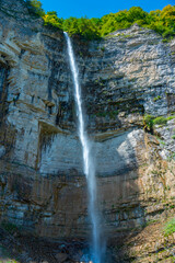 Okatse (Kinchkha) Big Waterfall near Kutaisi in Georgia