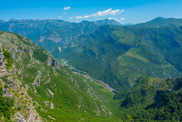 Panorama view of valley of Cemi river in Montenegro